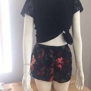 4th of July colors floral Sz L Summer Short